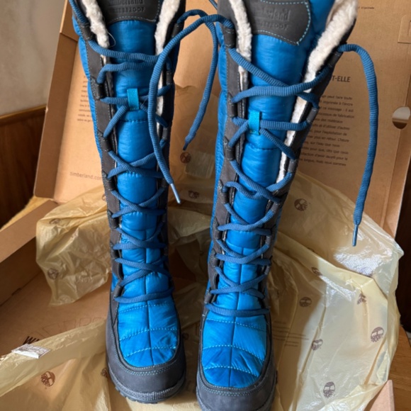 Timberland Crystal Mountain Leather Puffer Knee High Size 6 Women’s Winter Boot - Picture 2 of 9